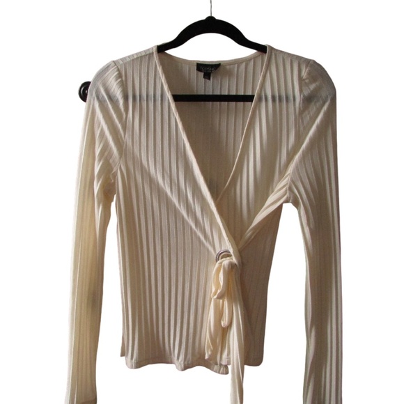 Topshop Light Beige Wrap Top - Picture 1 of 4